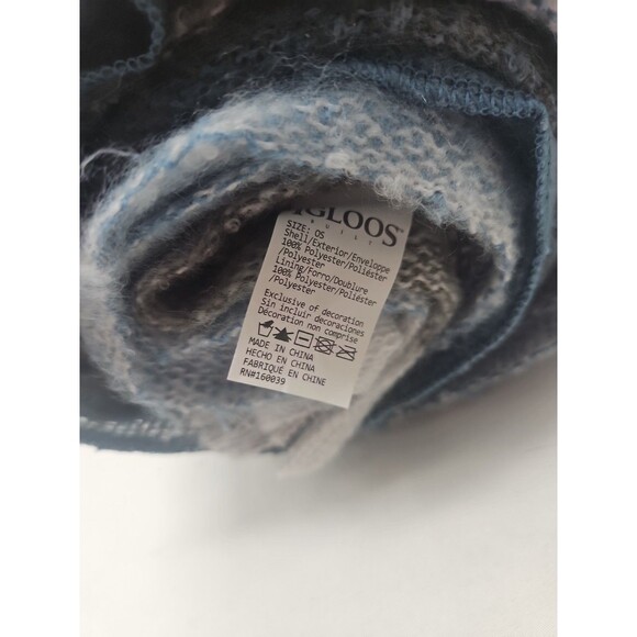 Plaid Igloos Womens Shawl (Blue/Gray/Black) - Picture 10 of 11